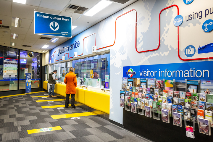 Customers waiting in que at the InfoCentre.