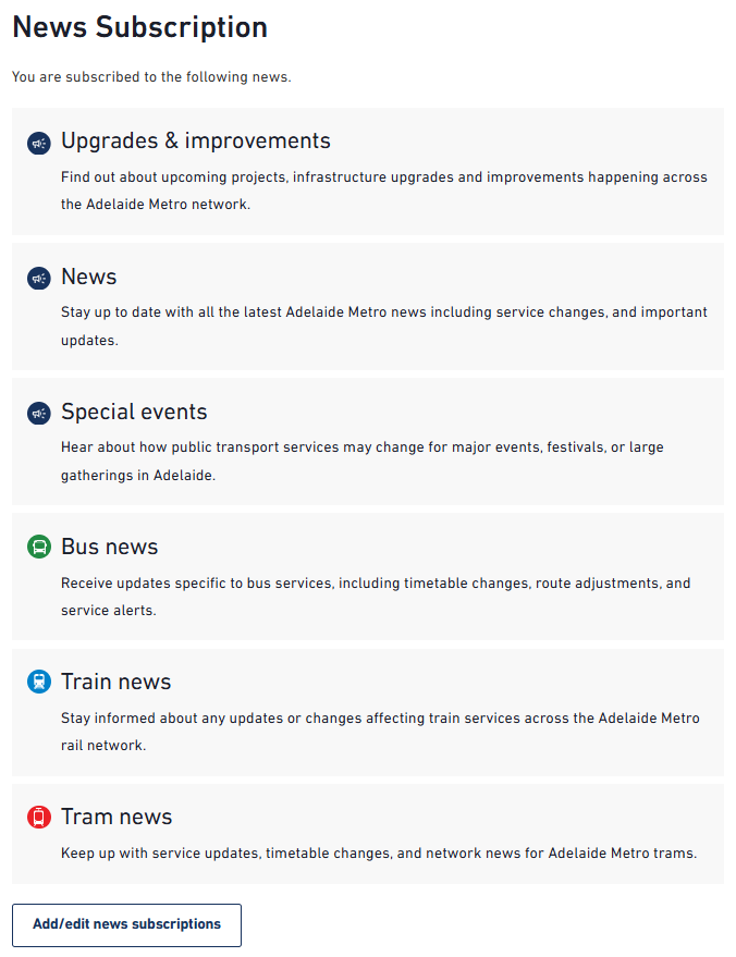 News subscription options
