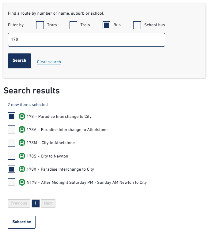 Subscribing to multiple routes